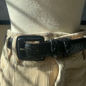 Vintage Brighton Classic Leather Belt Balck Size 32
